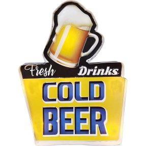 Barskylt "Fresh Drinks - Cold Beer" 30x40 cm